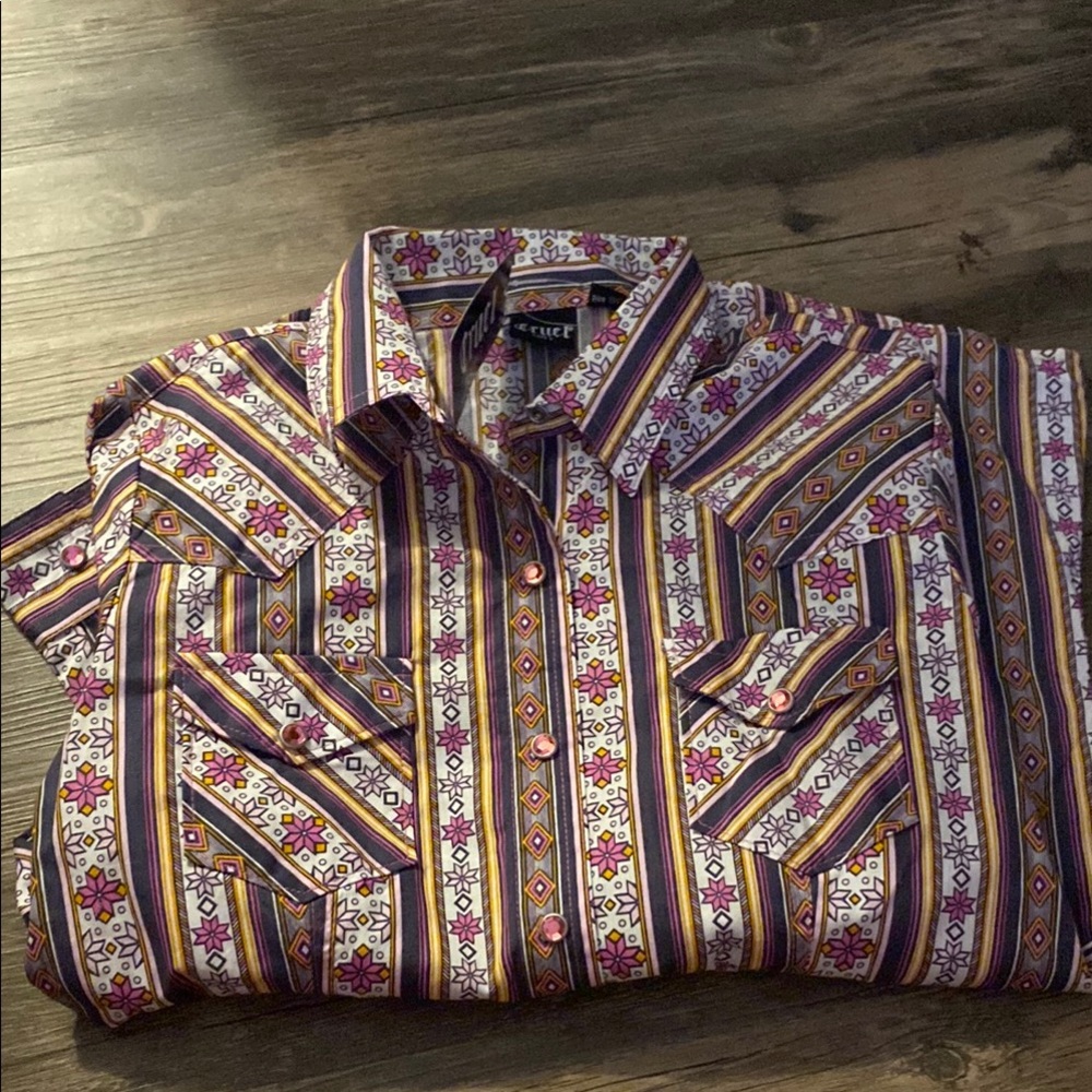 Colorful Striped Button-Up Shirt